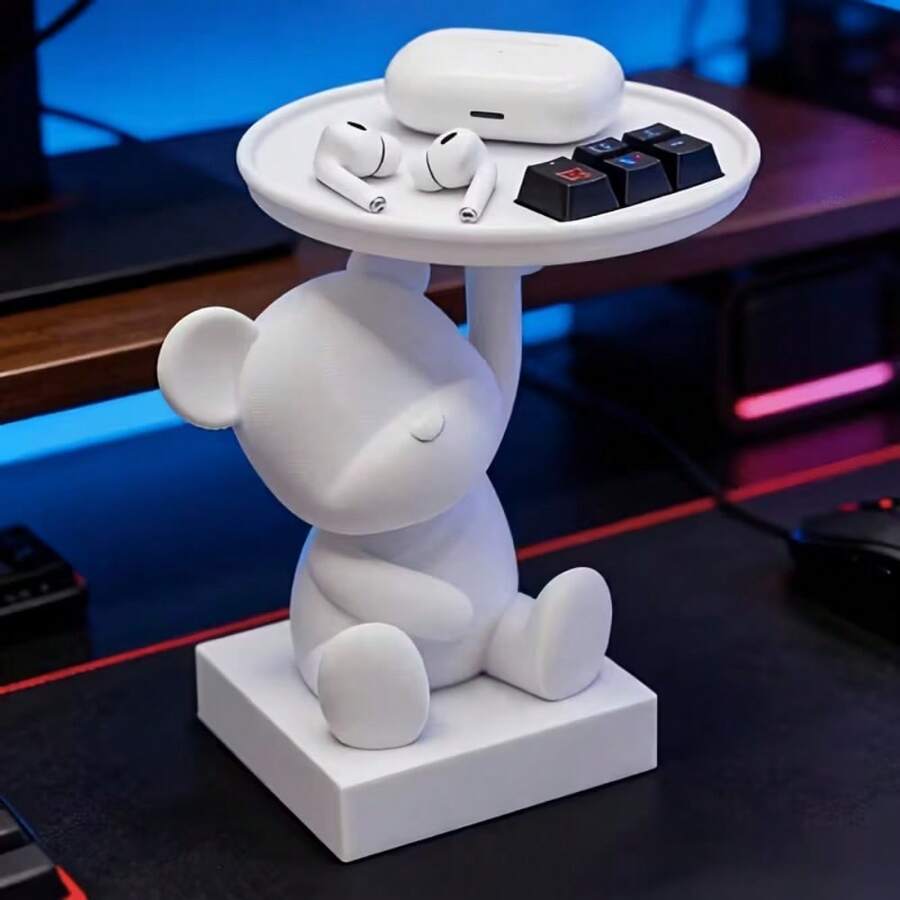 1pc Bear Shaped Jewelry Tray, Suitable For Jewelry, Keys, Small Items Storage, Home Decor, Office Decoration, Hotel Decoration, Personal Items Storage Tray, Gift For Housewarming - One Size Fits All - View 1