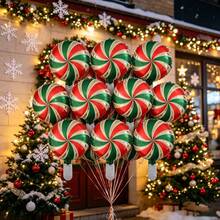 Round Windmill Candy Shaped Foil Balloon, Christmas Party, New Year Celebration, Home Decor, Photo Prop - Multicolor - View 3