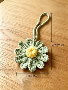 Handmade Crochet Daisy Pendant, Multiple Colors Available, Keychain And Bag Charm, Car Rearview Mirror Decoration - Multicolor - View 9