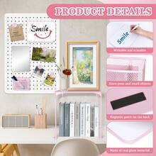 Pink Locker Accessories With Locker Shelf, Magnetic Mirror, Magnetic Pen Holder, Magnetic Small Whiteboard, Back To School Essentials Locker Decorations, 11 Piece Locker Organizer For Work - View 7