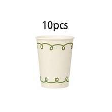10/20/40pcs,Sage Green Cream Curly Scalloped Line Disposable Paper Cups, Minimalist Hand Drawn Loop Border Drinking Cups, Neutral Tableware For Gender Neutral Baby Shower, Rustic Garden Wedding, Spring Brunch And Farmhouse Picnic Supplies - View 14