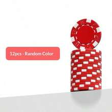 200pcs ABS Monte Carlo Poker Chips, Casino Grade Striped Pattern, Suitable For Texas Hold'em, Blackjack, Card Night Poker Games, Perfect For Casino Card Games, Poker Games And Family Game Night - Multicolor - View 10