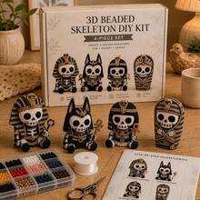 Animal Bead Set, Cute 3D Animal Bead Craft Kit, Includes Colorful Beads And Instructions, For Creative Projects In Jewelry Making - 4-piece Set - View 2