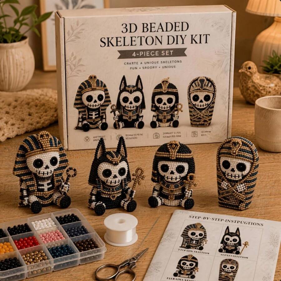Animal Bead Set, Cute 3D Animal Bead Craft Kit, Includes Colorful Beads And Instructions, For Creative Projects In Jewelry Making