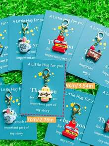 Juego de 10 piezas/Set de llaveros divertidos para volver a la escuela - Incluye tarjeta de agradecimiento, soporte para bolígrafo de pizarra y decoración inspiradora; adecuado como regalo para maestros, graduados, cumpleaños, temporada de vuelta a la escuela - Talla única - Ver 6