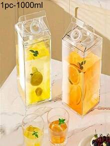 1000毫升（33.81盎司）牛奶瓶/果汁瓶，加厚塑料材质，健康环保，可用于盛装水、咖啡、茶、牛奶、柠檬水、混合茶饮和果汁。耐热温度高达60摄氏度/140华氏度。防漏设计，旋转密封圈有效防止牛奶和果汁流失新鲜度和香气。便携易清洗，适合居家、办公、学校、聚会、户外休闲等各种场合使用。是节日、生日、周年纪念日馈赠亲朋好友的理想之选。水瓶、杯子、塑料杯、吸管杯、储物瓶、厨房用品 - 彩色 - 查看 2