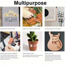 Conductive Copper Foil Tape, Effectively Repels Snails And Slugs, Suitable For All Seasons, Excellent Heat Resistance. Applicable For Electromagnetic Interference Shielding, Circuit Repair, Soldering, Gardening, DIY Crafts - Multicolor - View 7