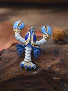 1pc Enamel Rhinestone Animal Ring, Vintage Insect Crab Lobster Bird Design, Unique Niche Style Women's Finger Ring, Suitable For Daily Wear And Vacation Outfits - Multicolor - View 14