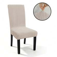 1PC Wavy Vertical Stripe Jacquard Chair Cover, Elastic Full Wrap Dining Chair Slipcover, All Season Use, Non-Slip Dust-Proof Easy To Remove And Wash, Pet-Friendly, Durable And Wear-Resistant, Suitable For Home Dining Room, Restaurant, Hotel, Conference - 1PC - View 15