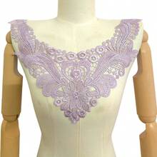 2/1pc Polyester Lace Embroidered Hollow Floral Fake Collar Applique Lace Accessory For Dresses And Crafts - D - View 8