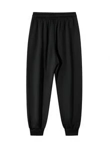 女士户外保暖内衬慢跑裤，适合秋冬季休闲穿着，保暖舒适，黑色运动款 - 黑色 - 查看 4