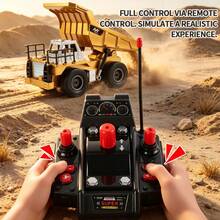 Remote Control Excavator Toy With Dump Truck Loading, Rotating Function, Battery Operated, Boys Remote Control Toy With Lights And Sound Effects, High-Quality Construction Vehicle Toy Gift, Suitable For Children 6 Years And Older - Multicolor - View 8