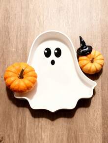1 Set Halloween Tray, Cute Ghost Design, Home Desktop Decor, Suitable For Halloween Party Storage, Home Storage, Multi-Functional Storage Box For Organizing Small Items, Holiday Tabletop Accessories, Durable Small Item Tray, Halloween Small Decor, Halloween Gift - Multicolor - View 3