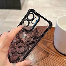 [Mexico - shipped within 24 hours]Apple 17 16 15 promax  22 23 24 25 26 Ultra GalaxyEstuche Creativo y Lujoso de Dragón Chino para OPPO Reno 14, 14F, 13F, 12F, 11F, 13, 12, 11, F Pro, 4G, 5G con Marco Electroplateado - Cubierta Trasera Transparente Anticaídas - 1 unidad - Ver 3