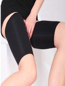 1 Pair Elastic Thigh Support Compression Leg Sleeves, Breathable And Warm Fabric, Suitable For Yoga, Pilates, Fitness And Other Sports, Closed Cuff Design, Reduces Muscle Fatigue, Shapes, Suitable For Gym, Sports, Home Workout, Sports Accessories, Fitness Accessories, CrossFit Accessories - Multicolor - View 4