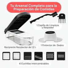 Tagliaverdure professionale multifunzione a mandolina, grattugia manuale Juliana per cipolle, cetrioli, patate fritte e formaggio, utensile da cucina compatto 6 in 1 colore bianco - Bianco - Visualizzare 2