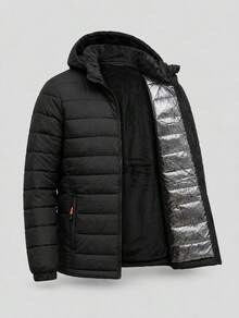Thermal Jacket/Bobby Jacket, Padded And Lined, For Trekking, Snow, And Extreme Cold - 黑色 - 查看 1