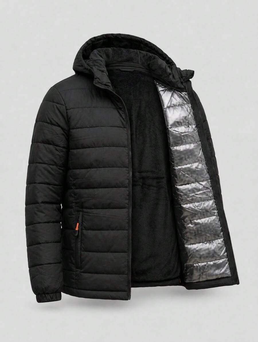 Thermal Jacket/Bobby Jacket, Padded And Lined, For Trekking, Snow, And Extreme Cold - 黑色 - 查看 1