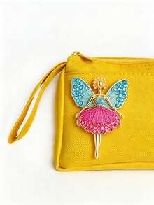 1pc Shiny Crystal Fairy Ballerina Brooch, Blue & Pink Rhinestone Elf Collar Flower, Women's Coat Party Accessory, Christmas Gift, Suitable For Hats, Jeans, Scarves, Shawls, Sweaters And Cardigans, Daily Wear And Gifts - Multicolor - View 3