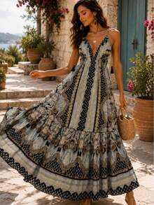 Long Dress Costs Nude - Black - View 1