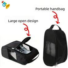 Travel Shoe Organizer Bag Portable Breathable Sneaker Pouch With Carry Handle For Gym Camping Luggage Closet Storage - Black - View 8
