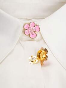 1/2 piezas Clip de cubierta de botón para camisa, decoración de gemelos sin costura, clip de flor de metal DIY para cuello de camisa, traje y vestido, accesorio de moda, regalo - A - Ver 11
