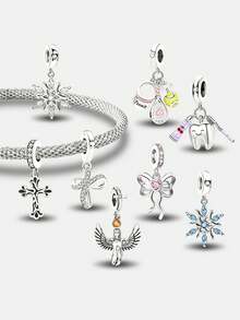1颗六边形雪花珠，适合DIY制作手链、项链等首饰，是送给女性和女孩的绝佳礼物。 - 串珠 - 查看 1