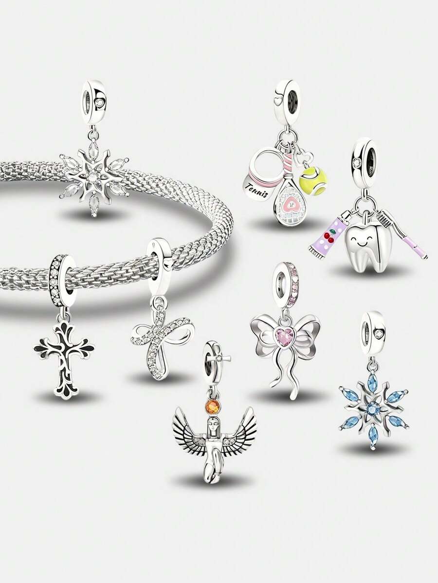 1颗六边形雪花珠,适合DIY制作手链、项链等首饰,是送给女性和女孩的绝佳礼物。 - 串珠 - 查看 1