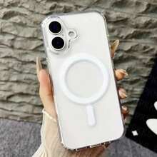 XR XS Max 7 8 17 16 15 14 13 12 11 Pro Max Plus Mini Transparent Magnetic Wireless Charging Phone Case - Clear - View 7