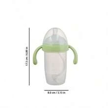 1瓶 3合1 母乳般觸感 PP 嬰兒奶瓶 | 6個月以上斷奶訓練工具 | 附吸管與重力球防脹氣設計 | 寶寶喝水與喝奶過渡杯 - 彩色 - 查看 2