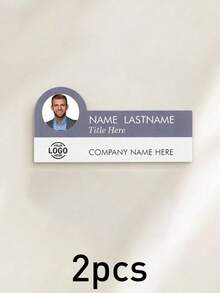 Custom Photo Name Badge, Personalized Employee Name Tag With Logo For Office, Clinic, Hospital, Restaurant & Business, Modern Professional ID Badge, Customized Staff Name Plate, Customizable Workwear Accessory, Appreciation Gift, Holiday Gift - Style a - View 16