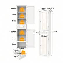 Kitchen Cabinet, 170 * 40 * 30 Cm, With 2 Doors And 1 Drawer, As Well As Adjustable Shelves For Flexible Storage. Suitable For The Kitchen, Dining Room Or Living Room. - White - View 5