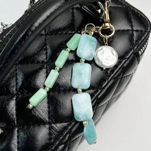 Cute Faux Pearl & Faux Gemstone Bag Charm, Creative Tortoiseshell & Pink Beads Keychain, Bohemian Style Shell Decor Accessory, Suitable For Backpacks & Handbags - Multicolor - View 4