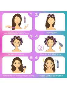 Hair Roller With Clip, Self-Gripping Curling Tool, Suitable For Long/Medium/Short Hair And Bangs, DIY Curling Tool (Includes 1 Large Roller + 1 Clip) - Multicolor - View 6