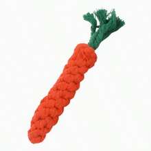 1pc Knotted Carrot Dog Chew Toy, Suitable For Boredom Relief And Teeth Grinding For Dogs At Home - Orange - View 8