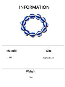 1pc/4pcs Dopamine Color Block Striped Shell Multi-Layer Beaded Bracelet Women's Vintage Colorful Ball Resin Bracelet Beach Vacation Beach Layered Jewelry - Beaded Bracelet - View 6