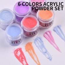 NOCIS 6-Color Dip Powder Nail Set - Acrylic Dip Powder Set, Suitable For DIY Nail Art, Spring/Summer Macaron Tones, Long-Lasting Formula, No UV Light Required - Multicolor - View 2
