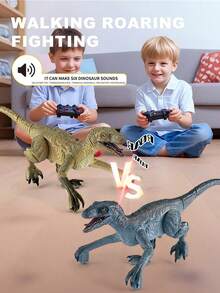 1pc Remote Control Dinosaur Toy, Realistic Dinosaur Toy For 3-5 Years, 5-7 Years, 8-12 Years, 10-12 Years Old Children, 2.4GHz RC Velociraptor Dinosaur Robot Toy With Walking Function, Realistic Sound, Demo Mode, Suitable For Jurassic Christmas Gifts, For Boys, For Children 3+ Years Old - 彩色 - 查看 7