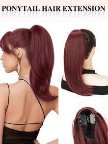 nimoki 14 Inch Elegant Claw Clip Ponytail Hair Extension, Heat-Resistant Synthetic Fiber, Easy To Wear Hair Accessory, Suitable For Women's Daily Use And Various Occasions - Multicolor - View 15