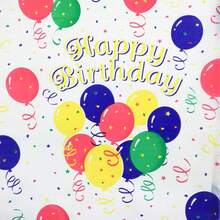 1 pieza Mantel de plástico desechable para fiesta de cumpleaños con globos - Feliz cumpleaños - Globo - Ver 3