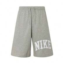 Pantalones cortos deportivos cómodos de tiro medio con cordón y estampado de letras Nike Sportswear para hombre, color gris humo claro - Gris ahumado claro - Ver 8