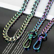 Correas de cadena metálica arcoíris para bolsos, correas de hombro y bandolera, correa de cadena plana de repuesto para bolsos y bolsas - Multicolor - Ver 3