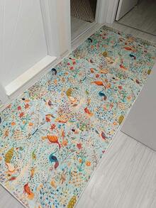 Non-Slip, Washable, Digitally Printed Rug, Runner, Kitchen Rug - สีฟ้ามิ้นท์ - ดู 3