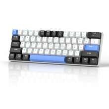 MageGee Star61 Mini 60% RGB Gaming Mechanical Keyboard 61 Keys Wired USB-C Multi-Device Gaming Keyboard Customizable Keycaps Suitable For Laptop PC Computer Gamers [Black & Blue: Brown Switch] - Black and white blue (Brown Switch) - View 9