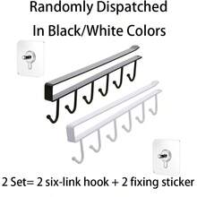 Hanging Storage Rack No-Drill Seamless Hook Cabinet Clip-On Hook Hanging Kitchen Cup Rack Drainage Rack - Multicolor - View 12