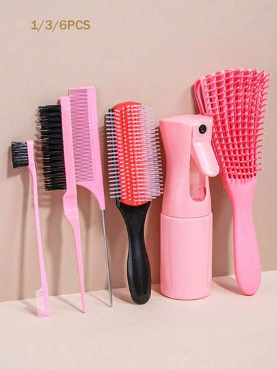 CHIGO 6er Styling-Kamm-Set, Perücken-Styling-Werkzeuge, Haar-Teilen- und Styling-Kämme, Entwirren, inklusive Breitkamm, 9-Reihen-Bürste, Massagekamm, Pflegekamm, Schwanzkamm, Kantenkamm, Teilen- und Styling-Kämme, geeignet für alle Haartypen Salon-Kämme, glattes Haar (einschließlich 1/3/6er Sets) Halloween, Weihnachtsgeschenke