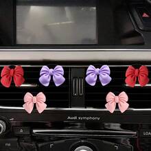 3/4/6 Pcs Pink Bow Car Interior Cute Car Interior Accessories Car Air Vent Decoration Clip Bow Car Air Vent Decoration Clip - A - View 7