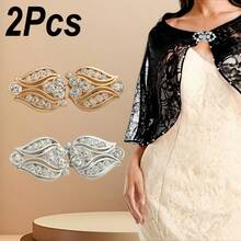 1Pc/2Pcs Elegant Button, Fur Coat Decorative Button, Rhinestone Decor, Suitable For Cape, Jacket, Coat, Trench Coat And Shawl, Invisible Sewing Hole Design, Traditional Cheongsam Button, Hand-Sewn Style - Multicolor - View 14