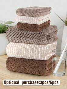 3/6pcs|Mixed Towel Set - Face Towel Set - Size 26.56x55.12inch/70x140cm, 13.78x29.53inch/35x75cm - Coral Fleece Material Soft Skin-Friendly Absorbent Quick-Drying - Easy To Dry No Shedding No Fading - With Hanging Ring Convenient For Drying - Essential Daily Home Set - Unisex All Season - Suitable For Bathroom, Kitchen, Bedroom, Pool, Sauna, Gym, Living Room, Hotel, Travel, Christmas Gift, Back To School And Other Scenarios - Multicolor - View 2