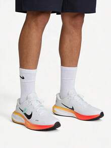 Nike Journey Run Running Shoes - Lightweight, Casual, Simple, Suitable For Training, Long-Distance And Sprinting, Round Toe Support, Men's Size - White, Orange, Black - View 1